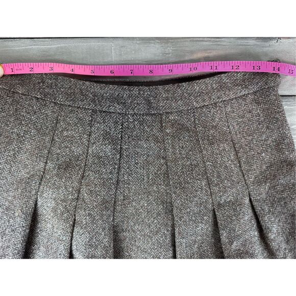 Vintage Gap 100% Wool Brown Pleated Lined Skirt Size 28 Waist - Picture 7 of 8